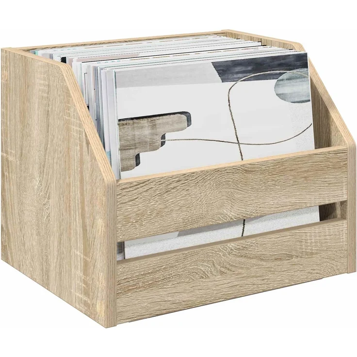 vidaXL Vinyl Album Box 2 Stk. Sonoma-Eiche 38 x 30 x 29 cm 8012815 – Bild 3