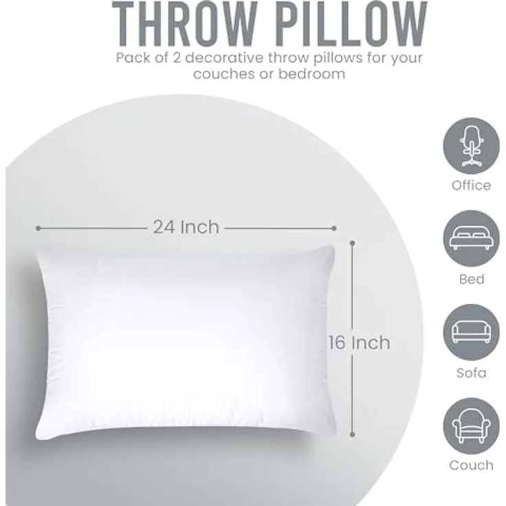 Utopia Bedding 2er Set Kissenfüllung 40x60 cm, Innenkissen Füllkissen Kopfkissen Sofakissen (Weiß) – Bild 3