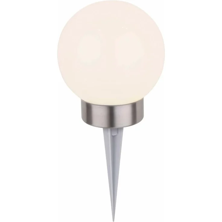 Dehner Solarleuchte Kugel mit Erdspieß und Farbwechsel, Ø 15 cm, Kunststoff, Weiß