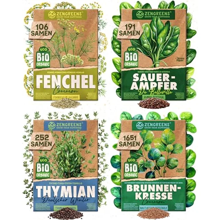 ZenGreens® - Bio Heil- und Teekräutersamen im 20er Set - 20 Heil- und Tee Kräuter Samen für den einfachen Anbau im Garten, Balkon oder Hochbeet - Pflanzensamen - Saatgut – Bild 17
