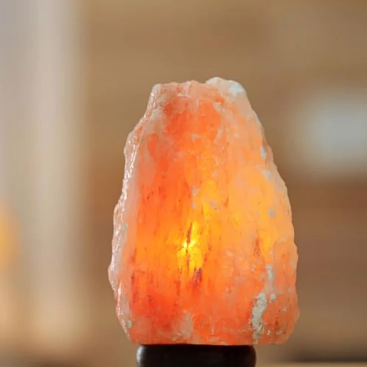 USB -Steinsalz -USB -Lampe - 100% authentisches natürliches Himalaya aus Salt Range Pakistan -Salzkristall - Handgeschnitzt - Holzbasis - USB -Stromkabel - ca. 500 g - Zen'light – Bild 8