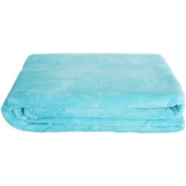 Kuschelige Decke 270x230 cm Fleecedecke Wohndecke aus Polyester Tagesdecke Petrol – Bild 4
