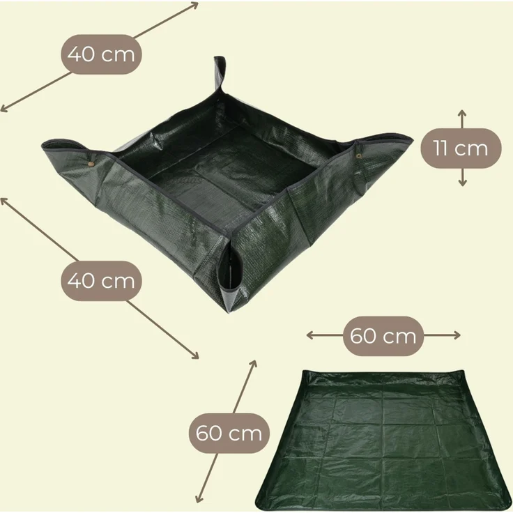 2er Set Pflanzen Umtopfmatte Wasserdicht Pflanzunterlage Faltbar Pflanzenmatte Pflanzwanne Pflanzen Zubehör Tragbare Gartenmatte Umpflanzmatte Gartenpflanzmatte 40x40 – Bild 2