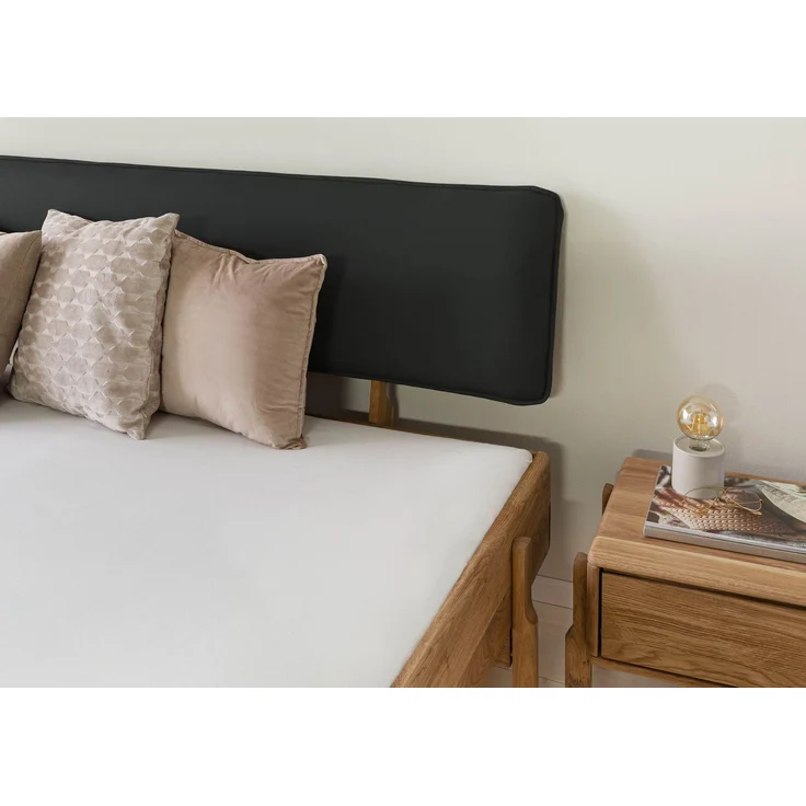 Bett Eiche 200x200x94 natur geölt, Kopfteil anthrazit KIEL #04 – Bild 4
