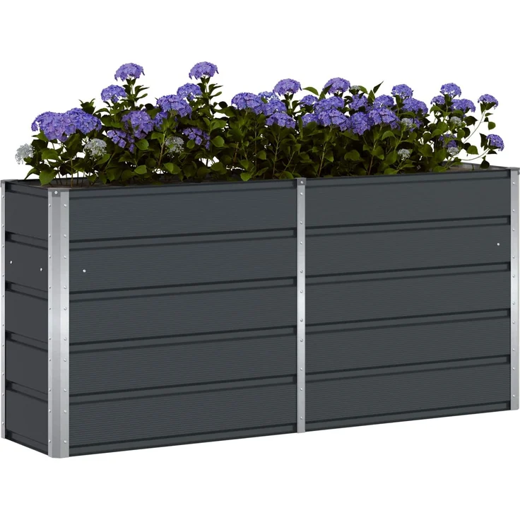 Pflanzkübel, Blumentopf, Blumenkasten Anthrazit 160 x 40 x 75 cm Stahl – Bild 3