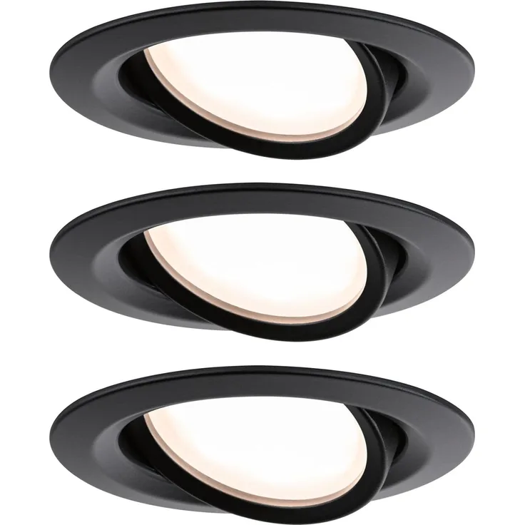 Paulmann 93082 LED Einbauleuchte Nova Plus Coin Basiset schwarz IP65 2700K