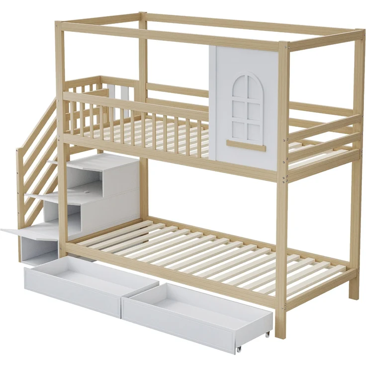 Bett 140×200 cm aus MDF mit USB-Anschluss und Steckdose, grau – Bild 6
