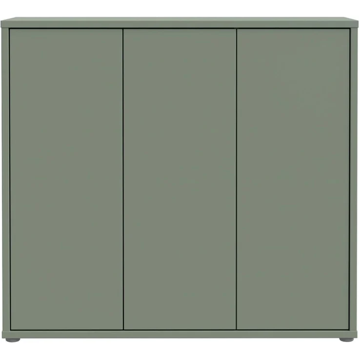 Forte ALICE SPRINGS Schuhschrank 100 110, moderner Flurschrank mit 3 Türen und 8 Einlegeböden, Holzwerkstoff, Salbei, 109,2 cm breit x 99,1 cm hoch x 34,9 cm tief – Bild 7