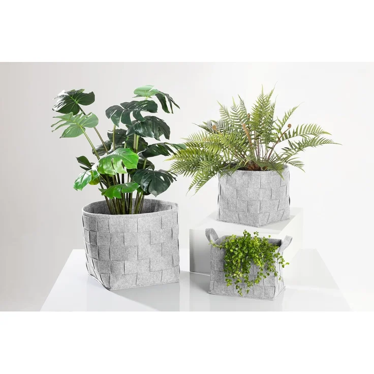 N8WERK Aufbewahrungskorb Filz 24cm hellgrau – Bild 2