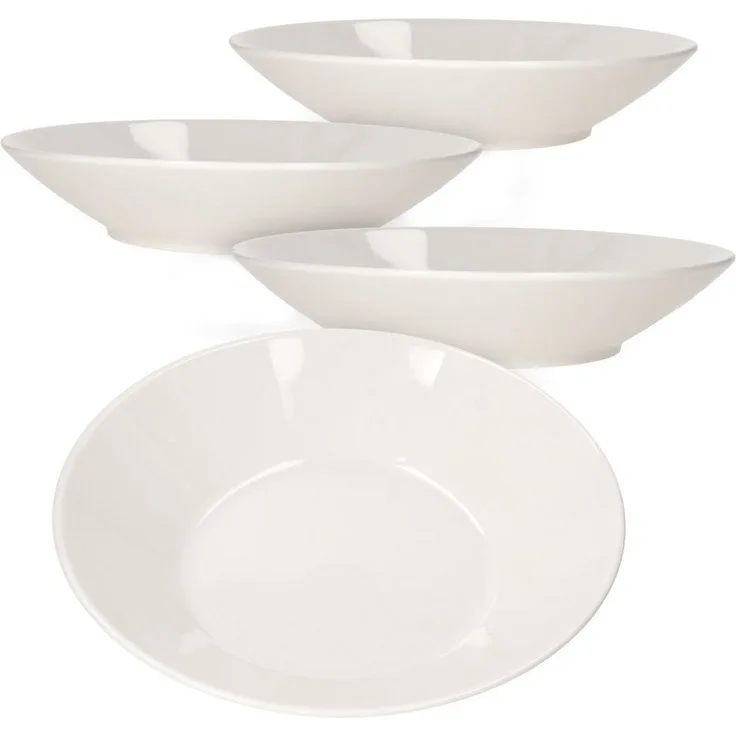 Ritzenhoff Ontario 4er Set Suppen-Teller tief 400ml Salat-Schale weiß Porzellan