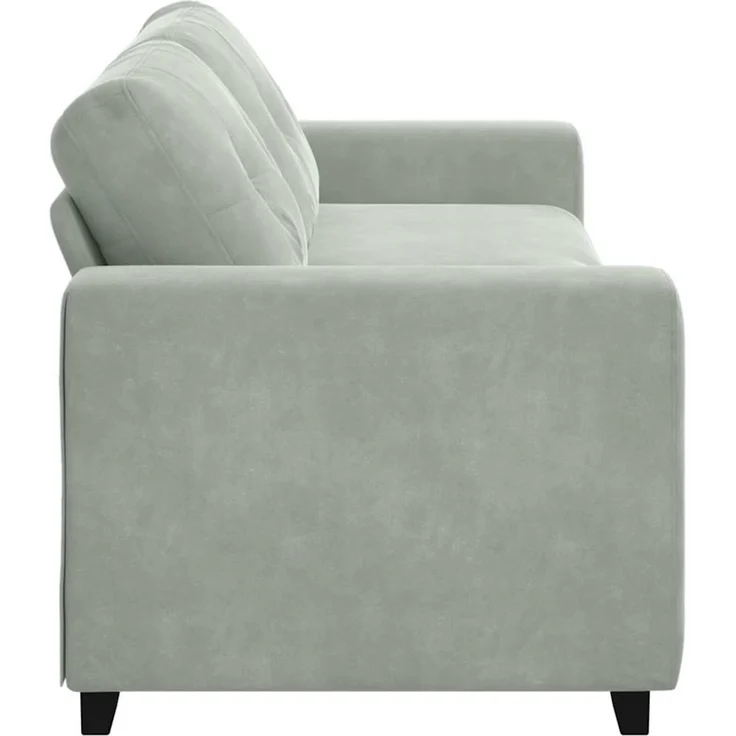vidaXL 3-Sitzer-Sofa Hellgrau 220x78x80 cm Samt 4105134 – Bild 5