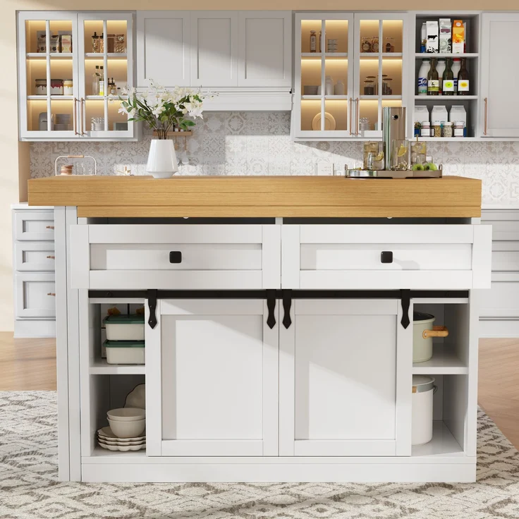 Esstisch, erweiterbar, B 120–197 x T 40 x H 72 cm, 360° drehbare Tischplatten, Weiß und Holzoptik – Bild 4