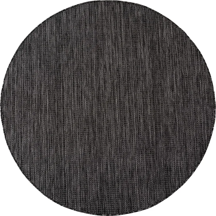 In- & Outdoor Teppich Mira 1450, rund - Ø 80 cm - Schwarz