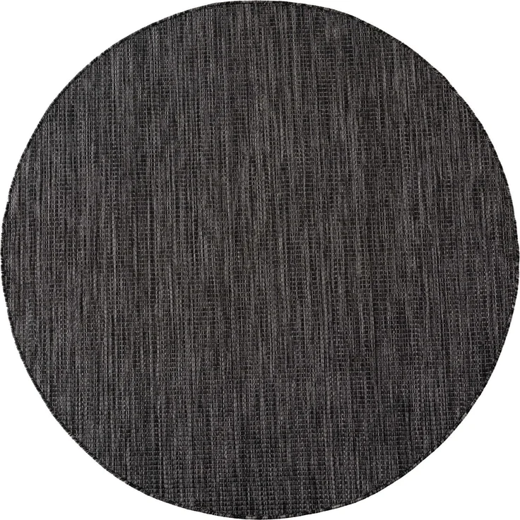 In- & Outdoor Teppich Mira 1450, rund - Ø 80 cm - Schwarz – Bild 1