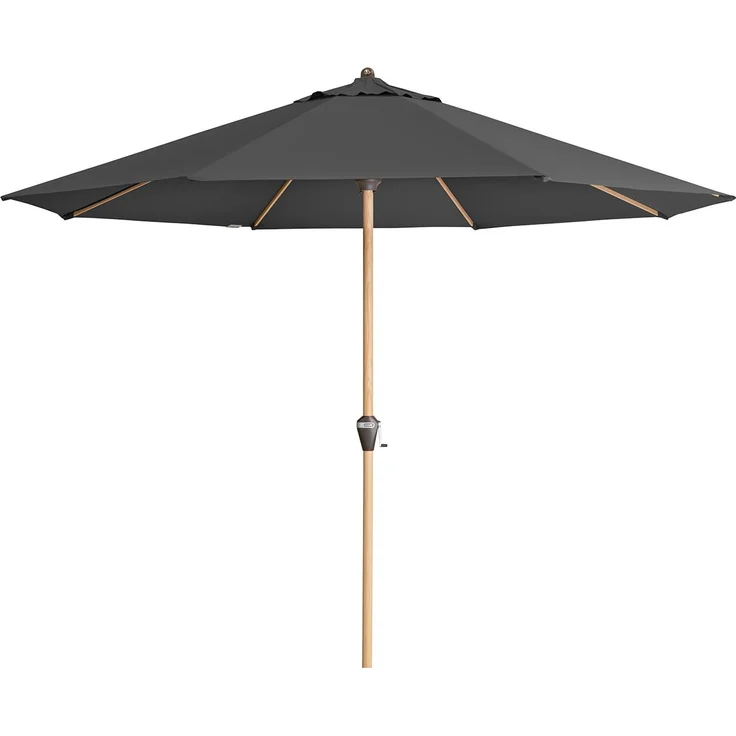 Doppler Sonnenschirm / Kurbelschirm "Alu Wood Ultra 350", anthrazit, Ø 350 cm – Bild 1