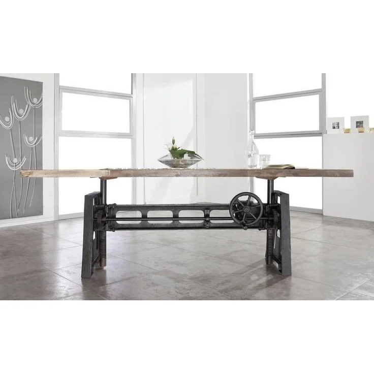 Esstisch Altholz höhenverstellbar 200x100x75-105 mehrfarbig lackiert INDUSTRIAL #23 – Bild 2
