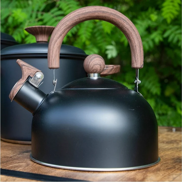 Bo-Camp Teekanne Camping Wasserkocher Pettygrove 1, Flötenkessel Teekessel Edelstahl 1,2L – Bild 2