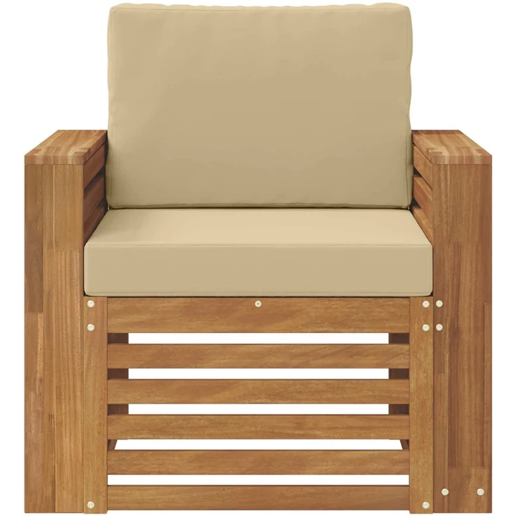 vidaXL Outdoor-Sofagarnitur Natur und Beige Massivholz Akazie 3436363 – Bild 3