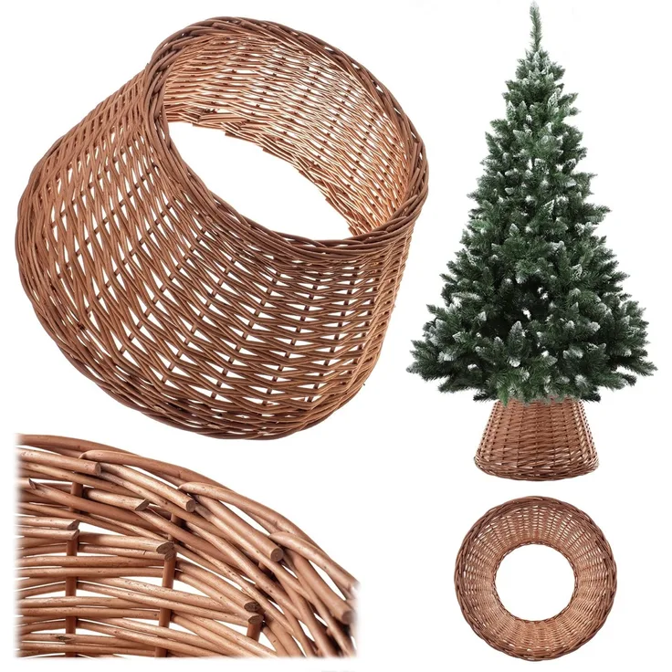 KADAX Naturgeflechtabdeckung Aliano 50 cm für Weihnachtsbaumständer