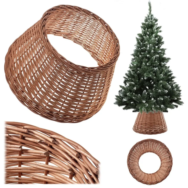 KADAX Naturgeflechtabdeckung Aliano 50 cm für Weihnachtsbaumständer – Bild 1