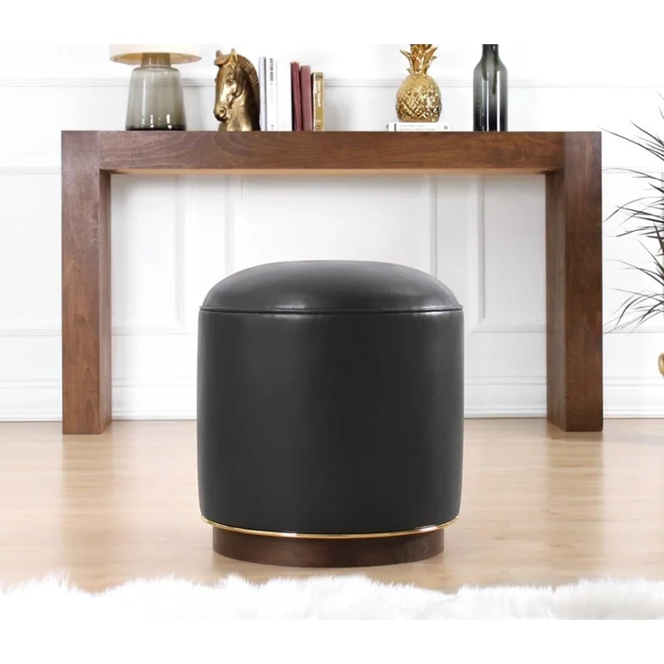 Hanah Home 'Milotte - Anthracite' Pouffe, Anthrazit, 42 x 43 x 42 cm – Bild 2