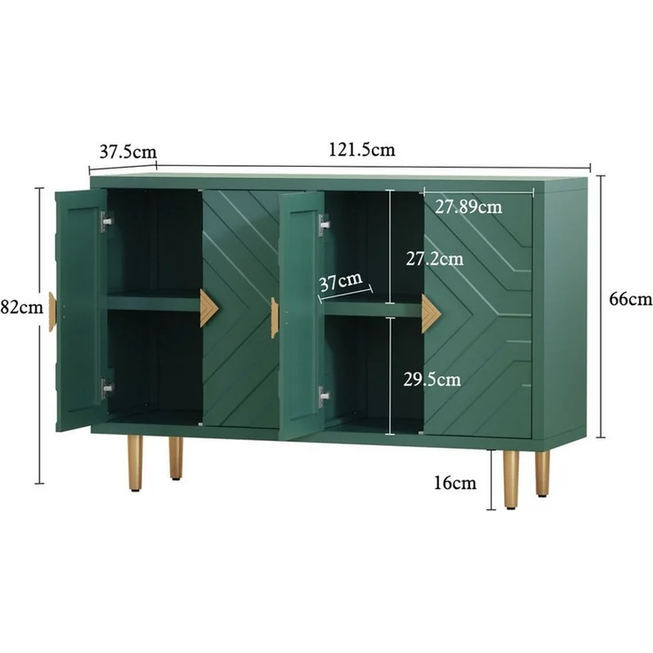 HOLTICO Sideboard Schrank für Wohnzimmer, Küche, Schlafzimmer (1 St), Kommode mit 4 Türen, Küchenschrank, Aufbewahrungsschrank – Bild 2