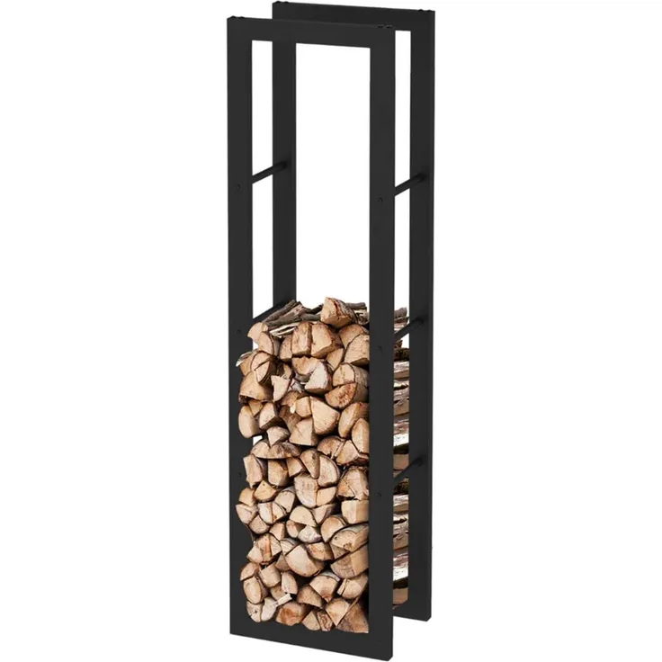 Kaminholzregal - Metall, Schwarz - BHT 40 x 150 x 25cm
