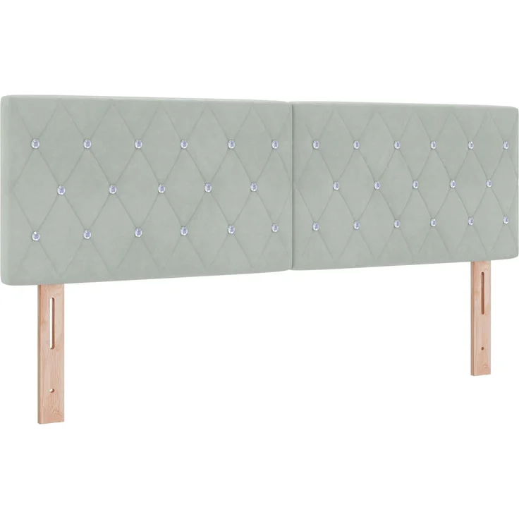 vidaXL Boxspringbett mit Matratze Hellgrau 160 x 200 cm Samt 3451703 – Bild 4