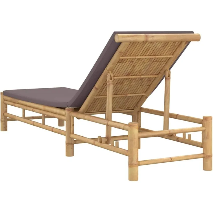 vidaXL Sonnenliege mit Auflage 55x199x30 cm Bambus 4108227 – Bild 5