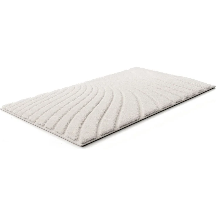Grund Badematte Caffi, Höhe 20 mm, rutschhemmend beschichtet, fußbodenheizungsgeeignet, Polyester, rechteckig, Zeitlos schönes Wellenmuster, mit Hoch-Tief, 5 Jahre Garantie – Bild 2