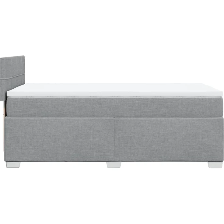 Boxspringbett mit Matratze, Stoff, Viereckige, grauer Fuß, Hellgrau, 90x200 cm, true – Bild 11