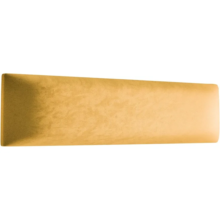 Muralo Samt Wandkissen Stoff Polsterpaneel Schlafzimmer Wohnzimmer Bett Wandpolster Bettkopfteil Lendekissen Modern Luxus Gepolstert Polster Paneel (Gelb, 90 cm x 30 cm)