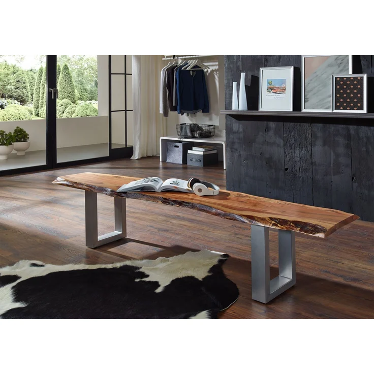 Baumbank Akazie 180x38x45 walnuss lackiert FREEFORM 2 #06 – Bild 7