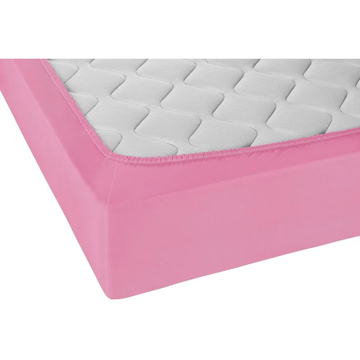 Biberna Jersey-Spannbetttuch, 100 % Baumwolle, Pink, 1x 140x200 cm - 160x200 cm – Bild 3