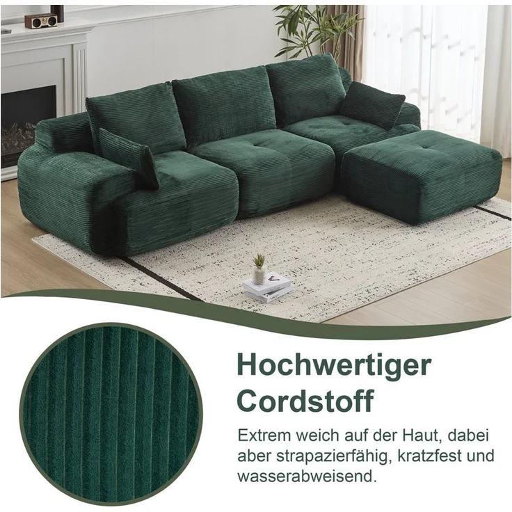 Leawin Sofa Sofa 3-2-1 Sitzer mit Schlaffunktion – Wohnzimmersofa modern & bequem, Bequemes Sofa mit Bettfunktion – modern, kompakt und flexibel nutzbar – Bild 3