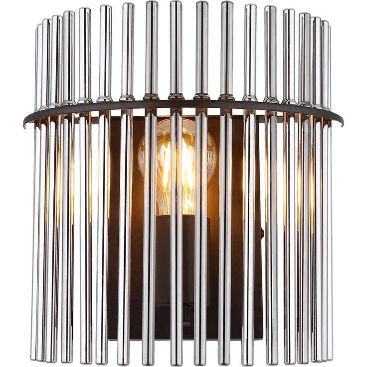 Wandleuchte, Metall, Glas, rauchfarben – Bild 6