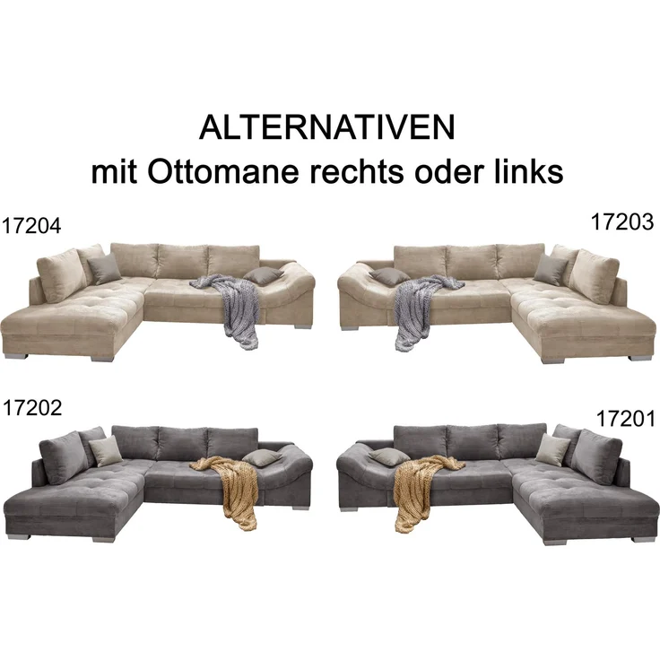 Ecksofa modern Schlafsofa Eckcouch Polsterecke L-Form Ottomane links Cord Beige – Bild 8