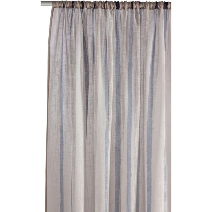 LeGer Home by Lena Gercke Gardine Zayla, 1 Stück, Stangendurchzug, Leinenoptik, Langstreifen-Look (1 St), Stangendurchzug, halbtransparent, Leinenoptik, Längsstreifen, Stangendurchzug, leichtes Material – Bild 3