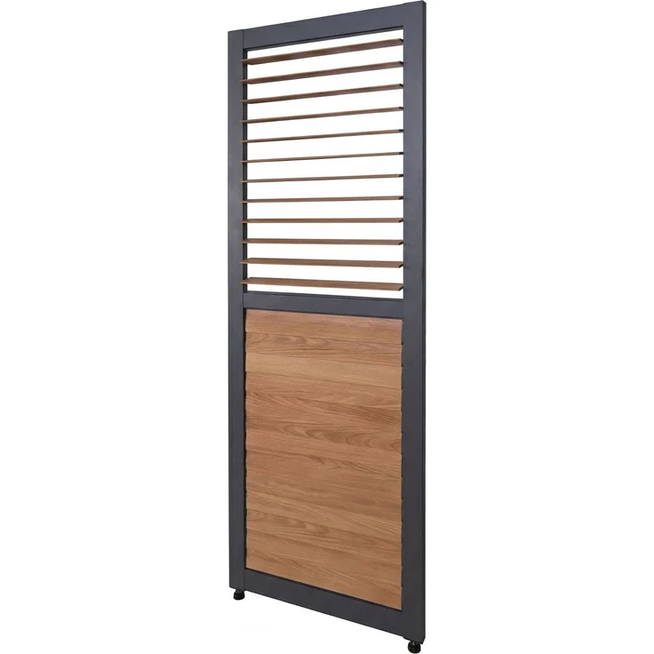 Lamellenwand für Pergola HWC-P65, Lamellenpaneel Modul Paneel Seitenwand, Aluminium 220x68cm Holzoptik ~ anthrazit – Bild 8