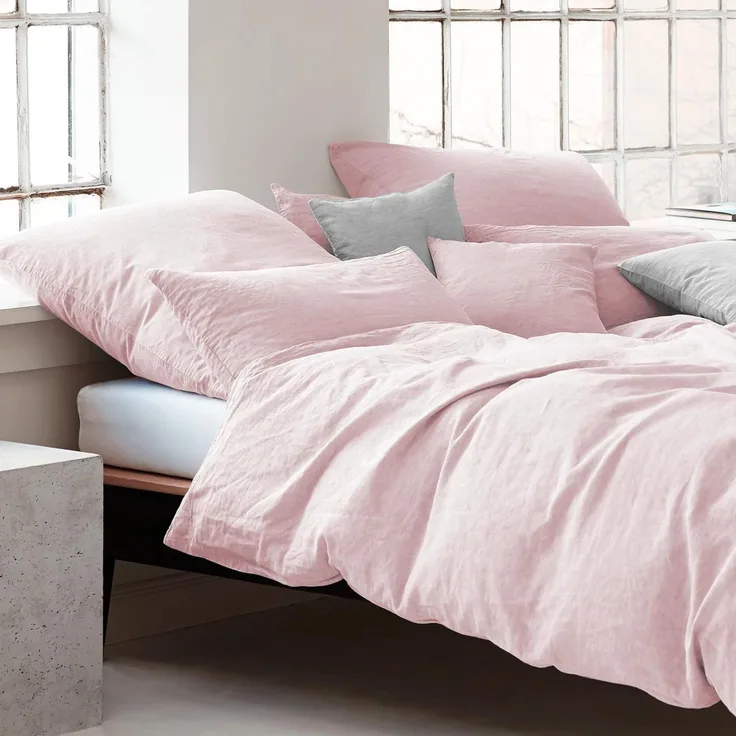 elegante Leinen Bettwäsche Breeze rose | Kissenbezug einzeln 40x80 cm