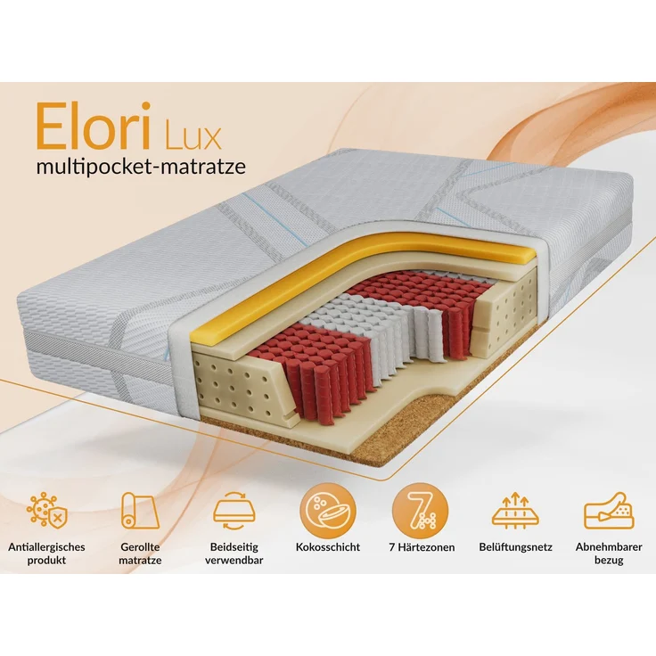 Jugendbett 90x200 cm TILVO mit Bettkasten, Polsterbett, Jugendzimmer, Lattenrost und gepolstertem Kopfteil, Multipocket Matratze - Beige Cord - Rechts - ELORI LUX – Bild 11