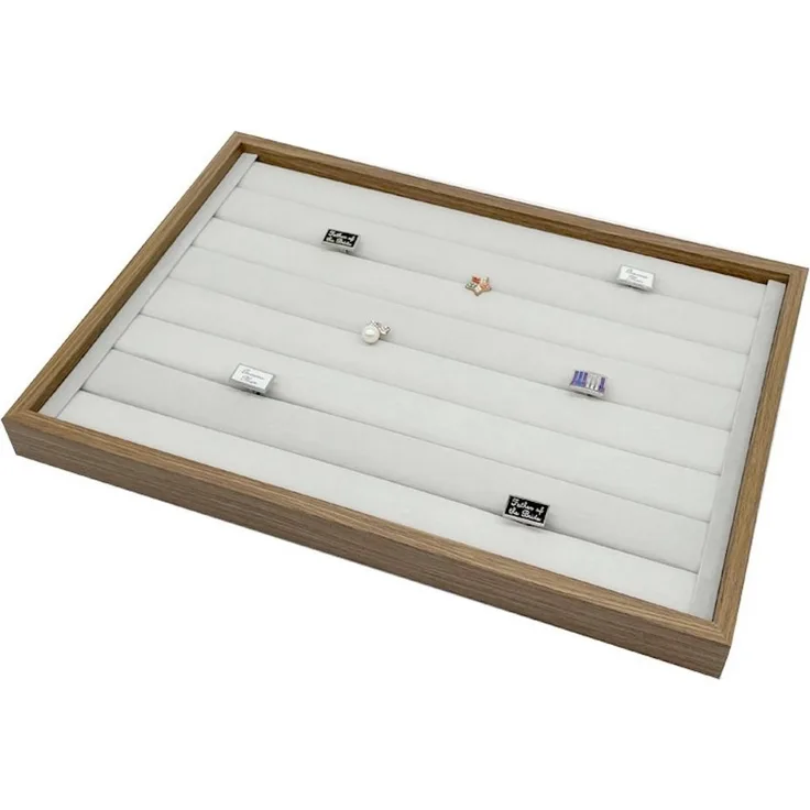 mixed24 Schmuckkasten Holz Ringlade Ringbox Ringe Schmuckbox Schmuckkiste Ringdisplay, Ringpräsentation Dunkelbraun