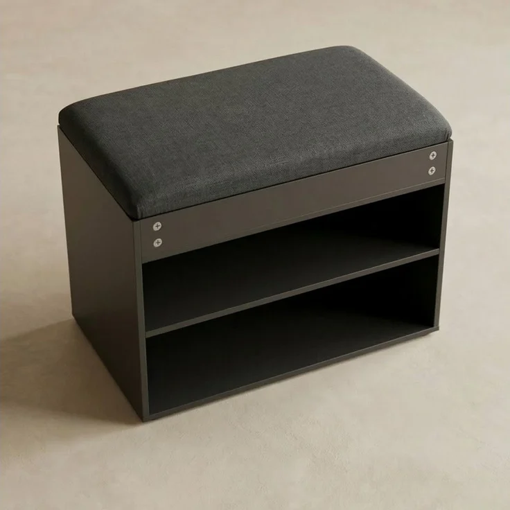 BOXIMO Schuhschrank Schuhschrank mit Sitzfläche und Stauraum VIRA, 60 x 50 x 35 cm (Schuhschrank GRADIA mit Sitzbank) – Bild 4