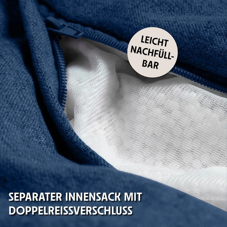 URBANARA Sitzsack 185l blau Basic-Comfort – Bild 6