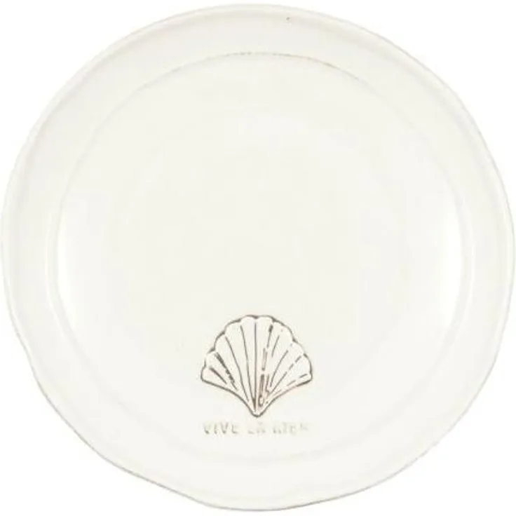 Greengate Frühstücksteller Vive La Mer White (20,5cm) STWPLAEVIM0106
