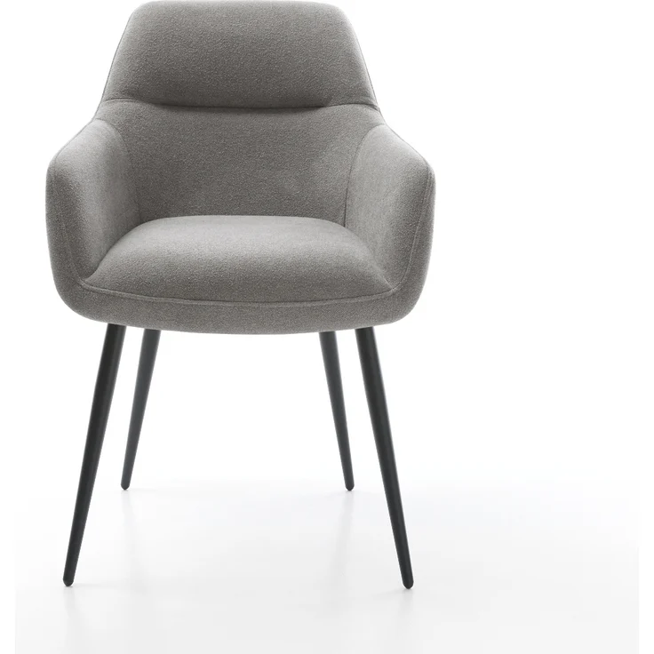 Esszimmerstuhl Pejo-Flex Strukturstoff Soft Grau 4-Fuß konisch Schwarz Taschenfederkern – Bild 2