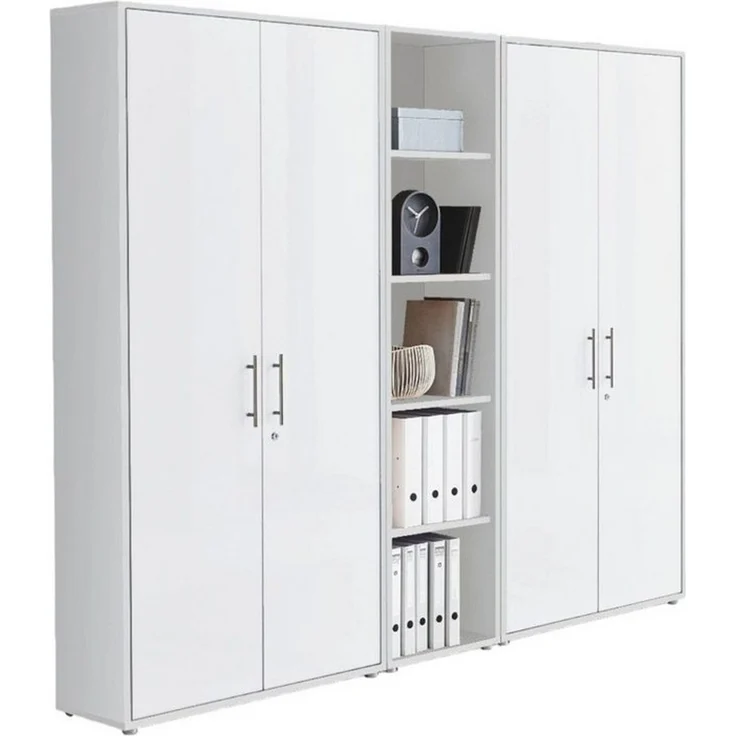 BMG Möbel Aktenschrank Büromöbel Office Edition 10 (Aktenschrank Regal Set, besteht aus 2x Aktenschrank und 1x Regal) mit viel Stauraum, abschließbar – Bild 1