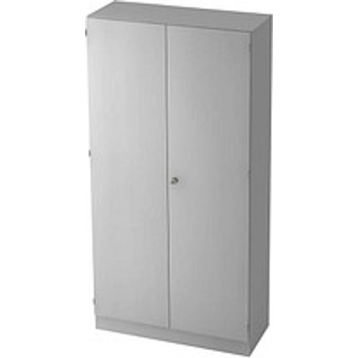 HAMMERBACHER Aktenschrank 6910, V6910/5/5/SG lichtgrau, 4 Fachböden, abschließbar, 100 x 42 x 200,4 cm