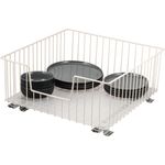 Schrank-Korbauszug für 50 cm Schrank mit Einlegeboden, aus Metall, cremeweiß