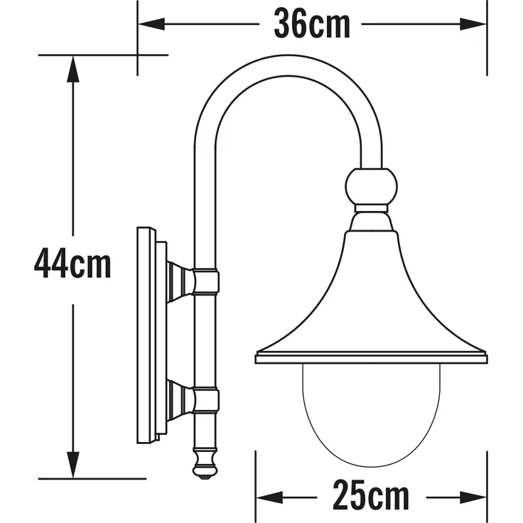 Außenwandleuchte BARI im Landhausstil aus Aluminium Weiß, Höhe 44cm – Bild 3